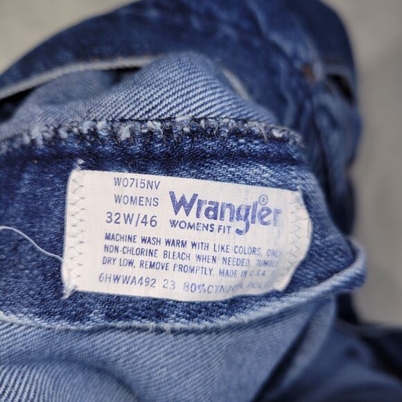Wrangler Jeans Women Size 32W Blue Denim Straight Leg Carpenter Jeans Plus Size - Picture 14 of 14